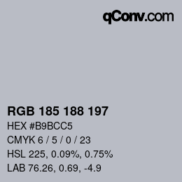 Color code: RGB 185 188 197 | qconv.com