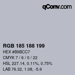 Color code: RGB 185 188 199 | qconv.com