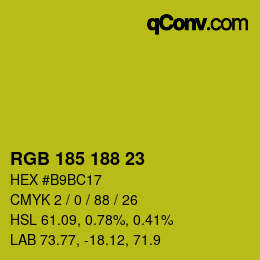 Color code: RGB 185 188 23 | qconv.com