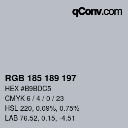 Farbcode: RGB 185 189 197 | qconv.com