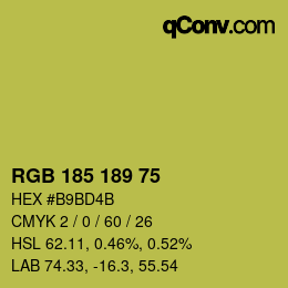 Farbcode: RGB 185 189 75 | qconv.com