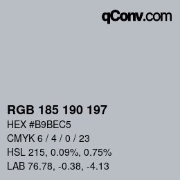 Color code: RGB 185 190 197 | qconv.com