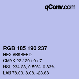 Farbcode: RGB 185 190 237 | qconv.com