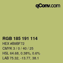 Farbcode: RGB 185 191 114 | qconv.com