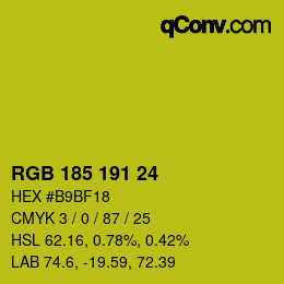 Color code: RGB 185 191 24 | qconv.com