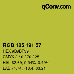 Color code: RGB 185 191 57 | qconv.com