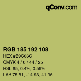 カラーコード: RGB 185 192 108 | qconv.com