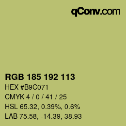 Color code: RGB 185 192 113 | qconv.com