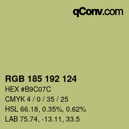 Color code: RGB 185 192 124 | qconv.com