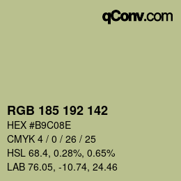 Color code: RGB 185 192 142 | qconv.com