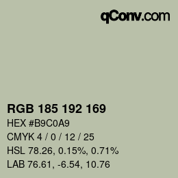 Color code: RGB 185 192 169 | qconv.com