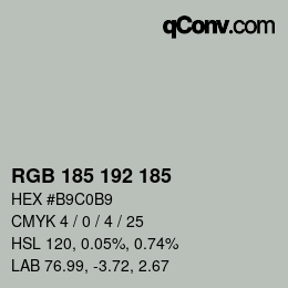 Color code: RGB 185 192 185 | qconv.com