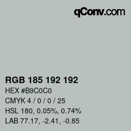 Color code: RGB 185 192 192 | qconv.com