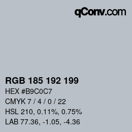 Color code: RGB 185 192 199 | qconv.com
