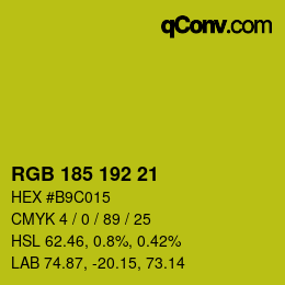 Color code: RGB 185 192 21 | qconv.com