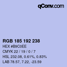 Color code: RGB 185 192 238 | qconv.com
