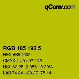 Color code: RGB 185 192 5 | qconv.com