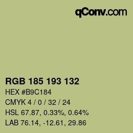 Color code: RGB 185 193 132 | qconv.com