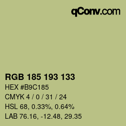 颜色代码: RGB 185 193 133 | qconv.com