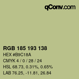 Color code: RGB 185 193 138 | qconv.com