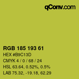 Color code: RGB 185 193 61 | qconv.com