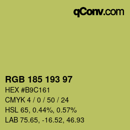 Color code: RGB 185 193 97 | qconv.com