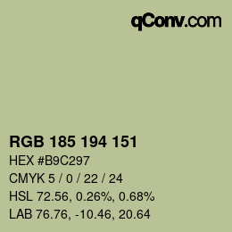 Color code: RGB 185 194 151 | qconv.com