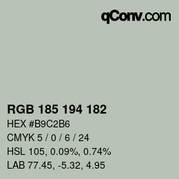 Color code: RGB 185 194 182 | qconv.com