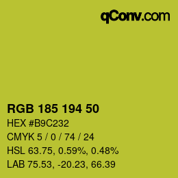 Color code: RGB 185 194 50 | qconv.com