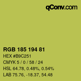 Color code: RGB 185 194 81 | qconv.com