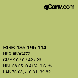 Color code: RGB 185 196 114 | qconv.com