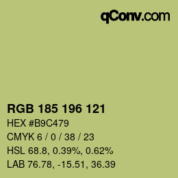 颜色代码: RGB 185 196 121 | qconv.com