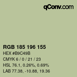 Farbcode: RGB 185 196 155 | qconv.com