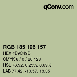 Farbcode: RGB 185 196 157 | qconv.com