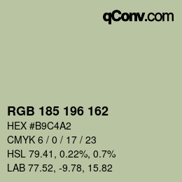 Farbcode: RGB 185 196 162 | qconv.com