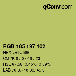 Color code: RGB 185 197 102 | qconv.com