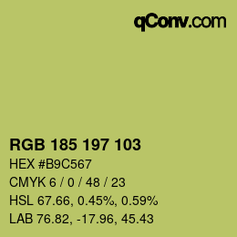 Color code: RGB 185 197 103 | qconv.com