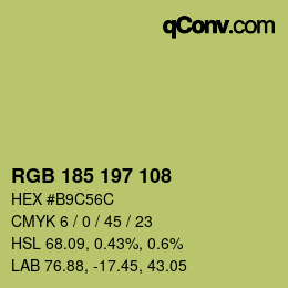 Color code: RGB 185 197 108 | qconv.com