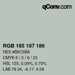 Color code: RGB 185 197 186 | qconv.com