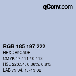 Color code: RGB 185 197 222 | qconv.com