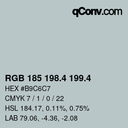 カラーコード: RGB 185 198.4 199.4 | qconv.com