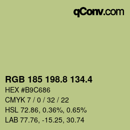 カラーコード: RGB 185 198.8 134.4 | qconv.com