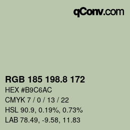 カラーコード: RGB 185 198.8 172 | qconv.com