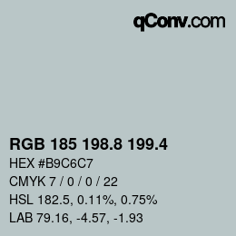 カラーコード: RGB 185 198.8 199.4 | qconv.com