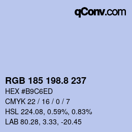 カラーコード: RGB 185 198.8 237 | qconv.com
