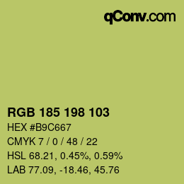 カラーコード: RGB 185 198 103 | qconv.com