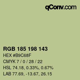 Color code: RGB 185 198 143 | qconv.com