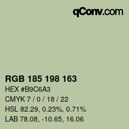 Color code: RGB 185 198 163 | qconv.com