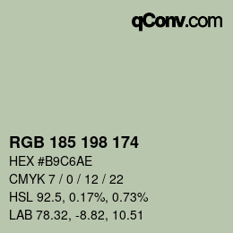 カラーコード: RGB 185 198 174 | qconv.com