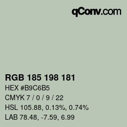カラーコード: RGB 185 198 181 | qconv.com